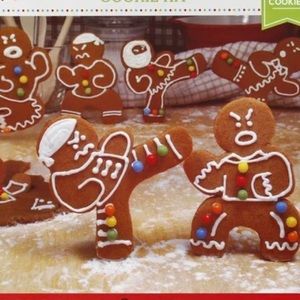 “Ninja-bread” cookie cutters in 4 karate poses; 2 kicks, 1 block, 1 strike